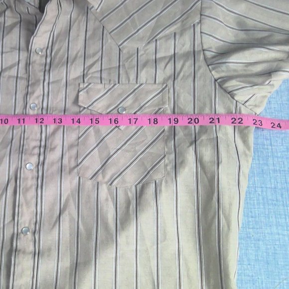 Vintage Ely Cattleman Western Pearl Snap Shirt Long Sleeve Striped Men's Medium - Picture 6 of 8